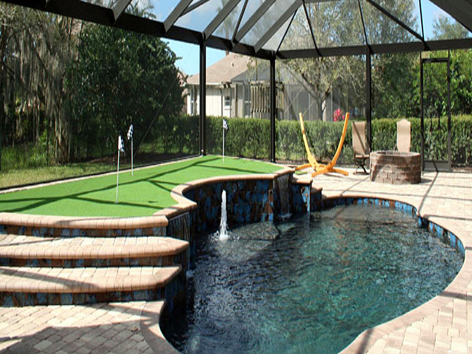 Synthetic Turf Plantation Mobile Home Park Florida Backyard Deck