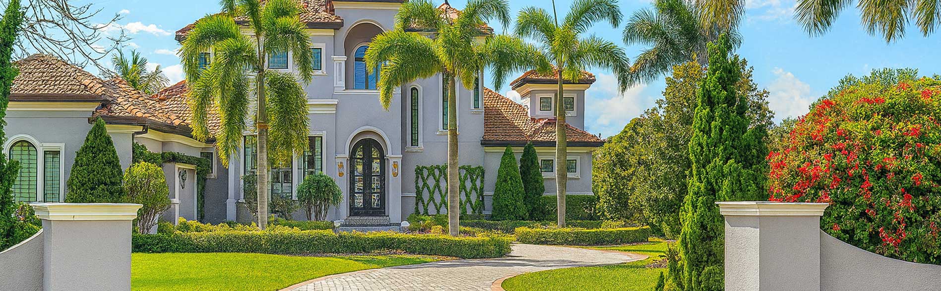 Beautful two-story house in Miami, Florida with synthetic lawn